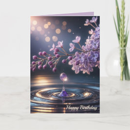 Tarjeta Cumpleaños Lilacs y Dewdrop