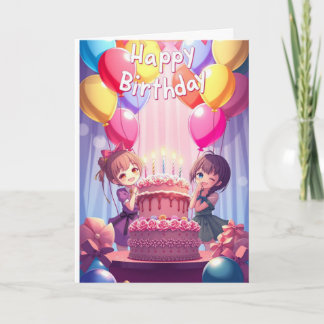 Tarjeta Cumpleaños lindo de anime