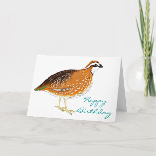 Tarjeta Cumpleaños lindo de las codornices