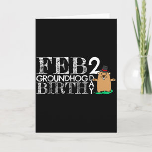 Tarjeta Cumpleaños lindo de Punxsy Phils el 2 de febrero D