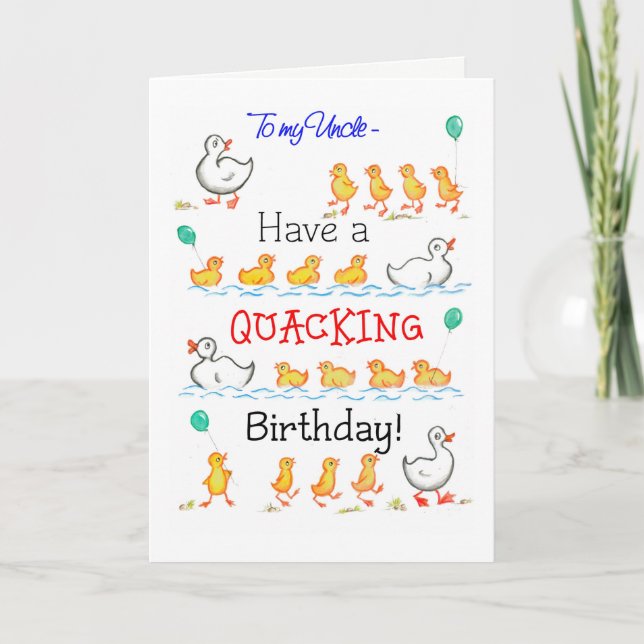 Tarjeta Cumpleaños lindo de Quacking de los anadones de la (Anverso)