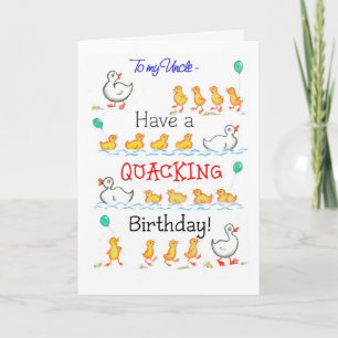 Tarjeta Cumpleaños lindo de Quacking de los anadones de la