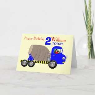 Tarjeta Cumpleaños lindo del camión del mezclador de