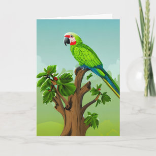 Tarjeta Cumpleaños   Loro de Macaw generado por Cute AI