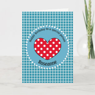 Tarjeta Cumpleaños Lunares Corazón de Amor Cuadros Persona