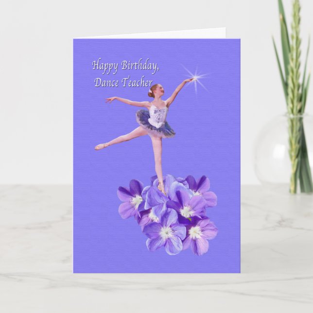 Tarjeta Cumpleaños, Maestros de Baile, Ballerina y Violeta (Anverso)