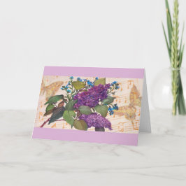 Tarjeta Cumpleaños mágico de la mariposa de Lilac ilustrad