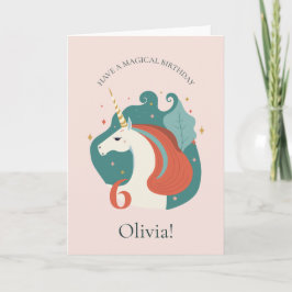 Tarjeta Cumpleaños mágico de unicornio