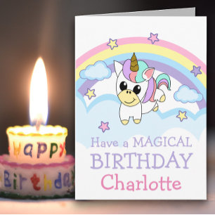 Tarjeta Cumpleaños Mágico de Unicornio Bebé