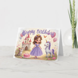 Tarjeta Cumpleaños Mágico en un Mundo de Cuento de Hadas