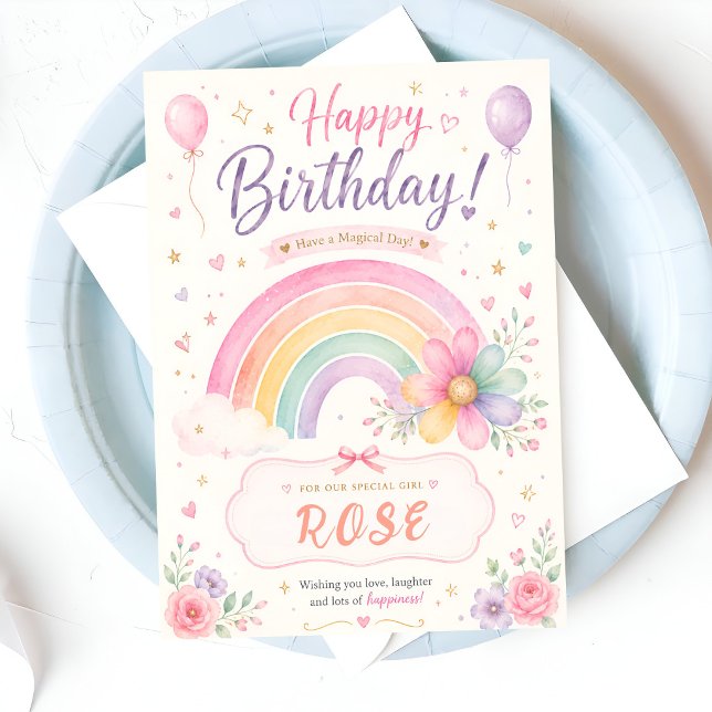 Tarjeta Cumpleaños Mágico Floral Pastel (Subido por el creador)