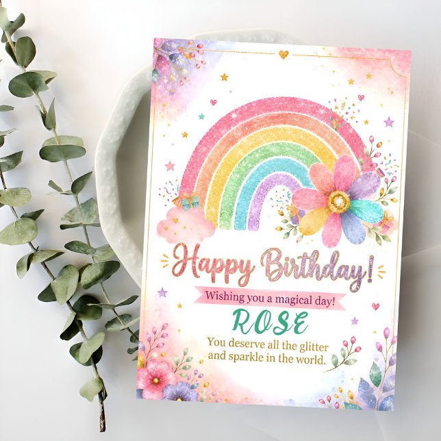 Tarjeta Cumpleaños Mágico Pastel Arcoíris (Subido por el creador)