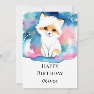 Tarjeta Cumpleaños Majestic Cute Fox