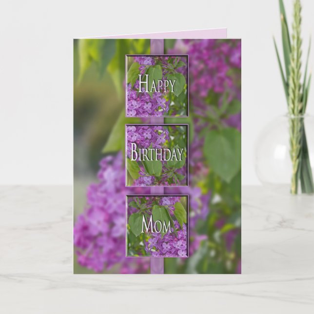 TARJETA CUMPLEAÑOS - MAMÁ - LAVENDER LILACS (Anverso)