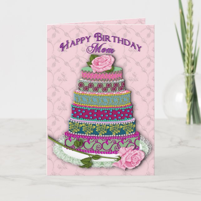TARJETA CUMPLEAÑOS - MAMÁ - ROSAS DEL CUMPLEAÑOS NIVELES (Anverso)