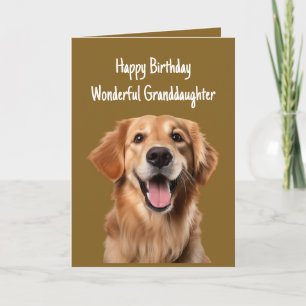 Tarjeta Cumpleaños Maravillosa Nieta Golden Retriever 