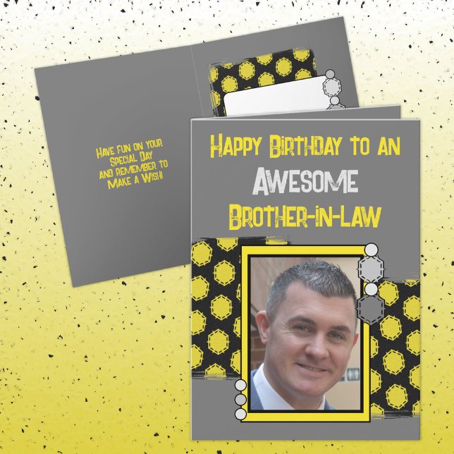 Tarjeta Cumpleaños maravilloso hermano en la ley foto gris (Subido por el creador)