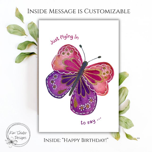 Tarjeta Cumpleaños Mariposa Acuarela Linda (Subido por el creador)