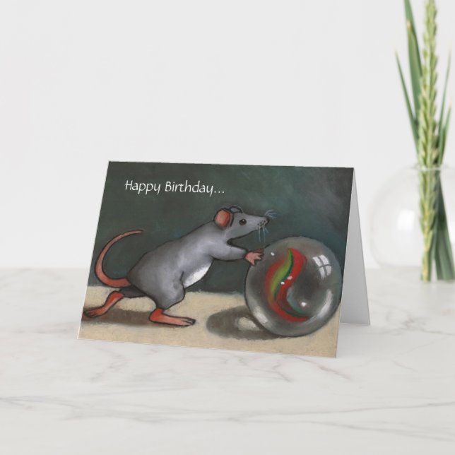 Tarjeta Cumpleaños: Mármoles perdidos: Divertido: Arte (Anverso)
