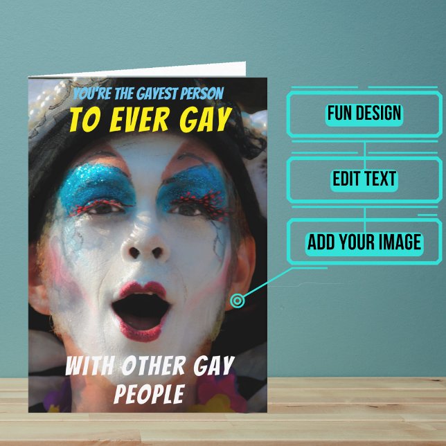 Tarjeta Cumpleaños más gay de todos los tiempos (Wish a very Happy Birth - gay to your favorite person with this LGBTQ+ inspired birthday card. )