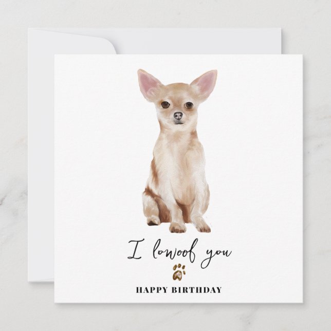 Tarjeta Cumpleaños Mascotas Cachorro Chihuahua Perro Mamá (Anverso)
