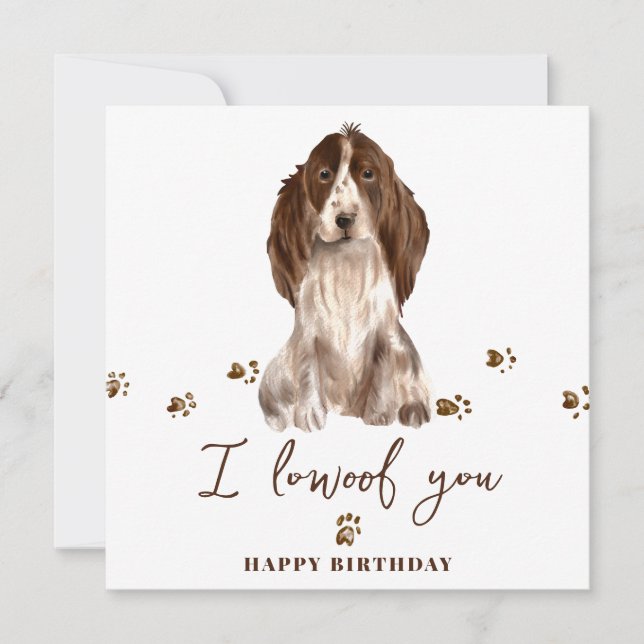 Tarjeta Cumpleaños Mascotas Cachorro Mamá Perro Cocker Spa (Anverso)