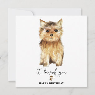 Tarjeta Cumpleaños Mascotas Cachorro Mamá Perro Yorkshire