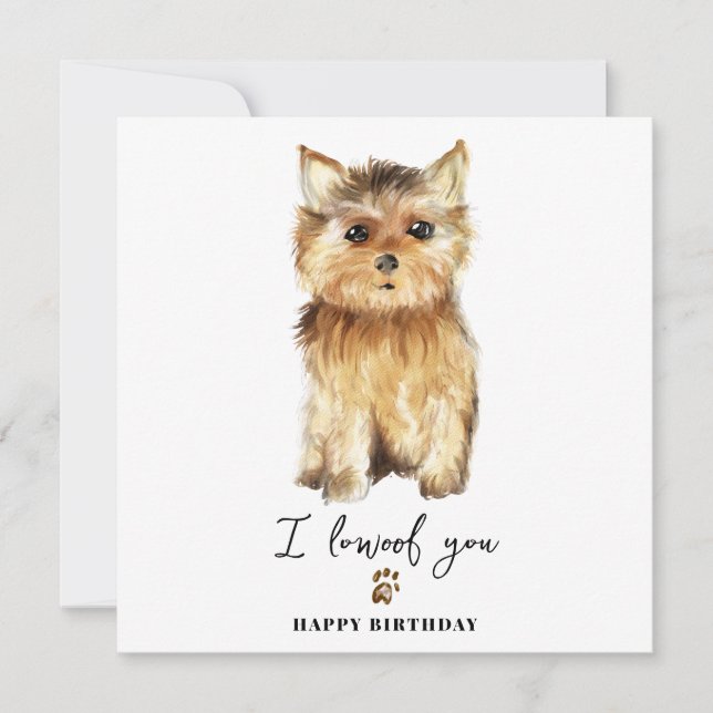 Tarjeta Cumpleaños Mascotas Cachorro Mamá Perro Yorkshire  (Anverso)