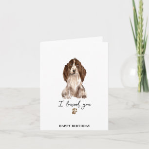Tarjeta Cumpleaños Mascotas Cachorro Pata Perro Cocker Spa