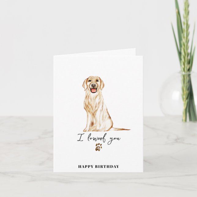 Tarjeta Cumpleaños Mascotas Cachorro Pata Perro Retriever  (Anverso)