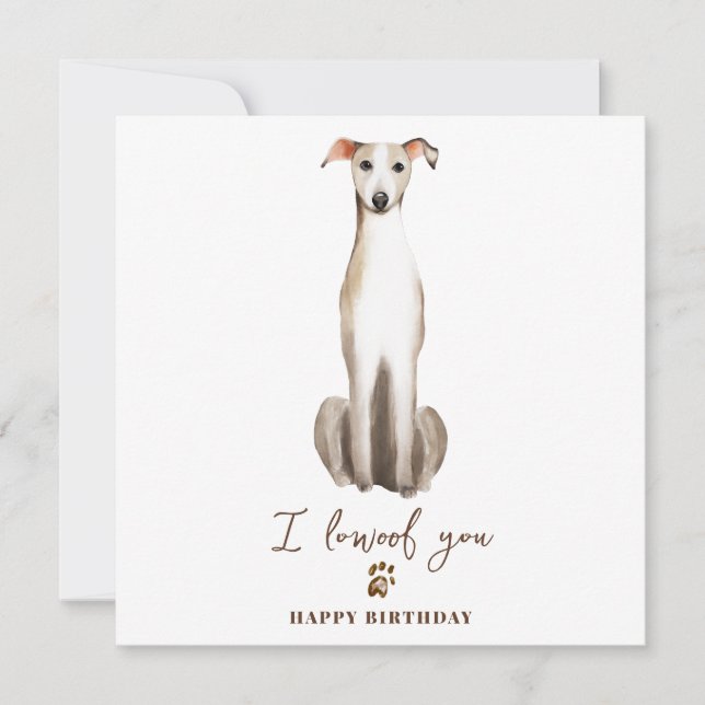 Tarjeta Cumpleaños Mascotas Cachorro Perro Galgo Madre (Anverso)