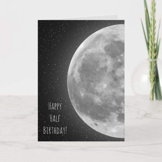 Tarjeta cumpleaños medio luna brillante (Anverso)