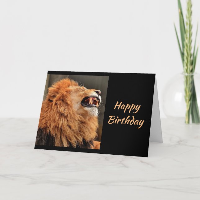 Tarjeta Cumpleaños Memoria de la vejez León Rígido (Anverso)