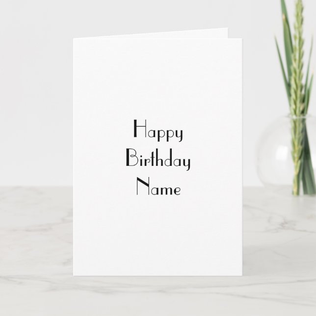 Tarjeta Cumpleaños Minimalista Art Deco (Anverso)