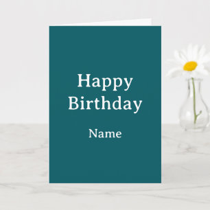 Tarjeta Cumpleaños Minimalista Turquesa Es Todo Lo Que Nec
