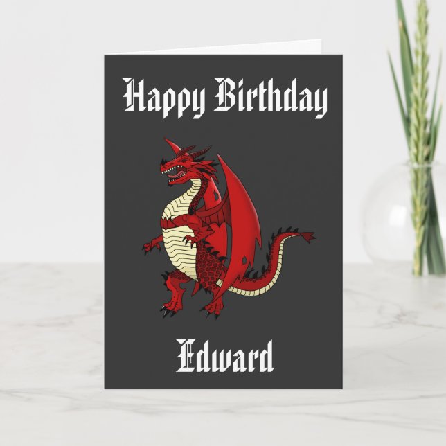 Tarjeta cumpleaños mítico personalizado de Dragon (Anverso)