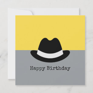 Tarjeta Cumpleaños moderno de Fedora Colorblock