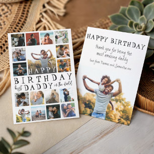 Tarjeta Cumpleaños moderno Feliz cumpleaños Papá Blanco y 