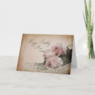 Tarjeta Cumpleaños - MOM - Rosas de la vieja escuela