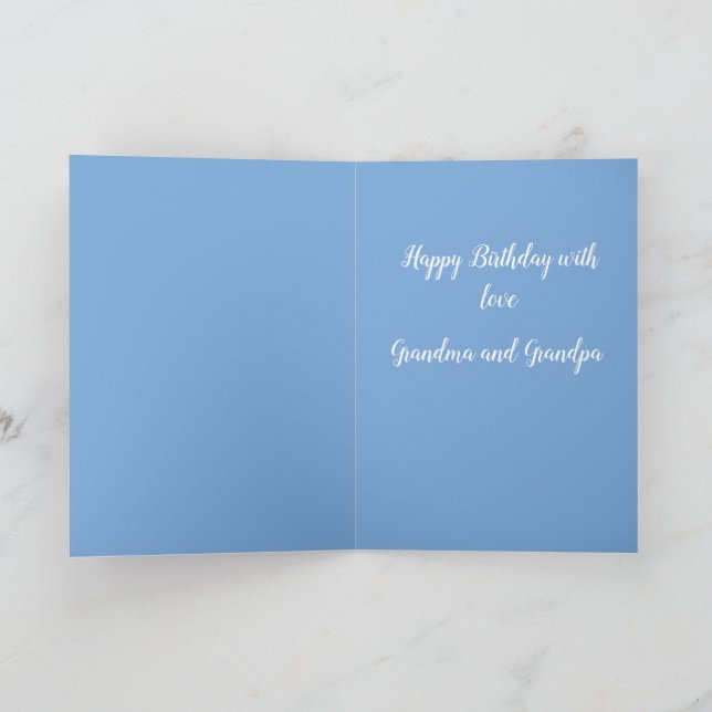 Tarjeta Cumpleaños Moose Whimsical blue (Interior)