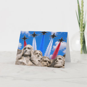 Tarjeta Cumpleaños Mount Rushmore SobreVuelo de Aviones de