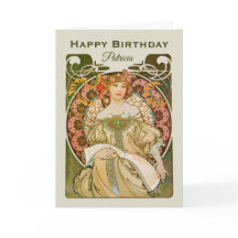 Cumpleaños Mucha Reverie Daydream Art Nouveau CC09