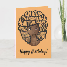 Tarjeta Cumpleaños! Mujeres motivadoras negras, Naranja