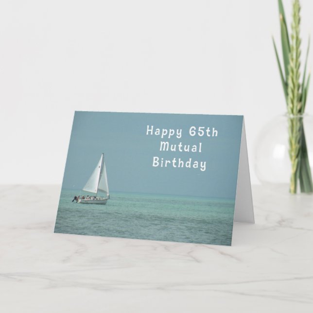 Tarjeta Cumpleaños Mutuo 65, barco de vela (Anverso)