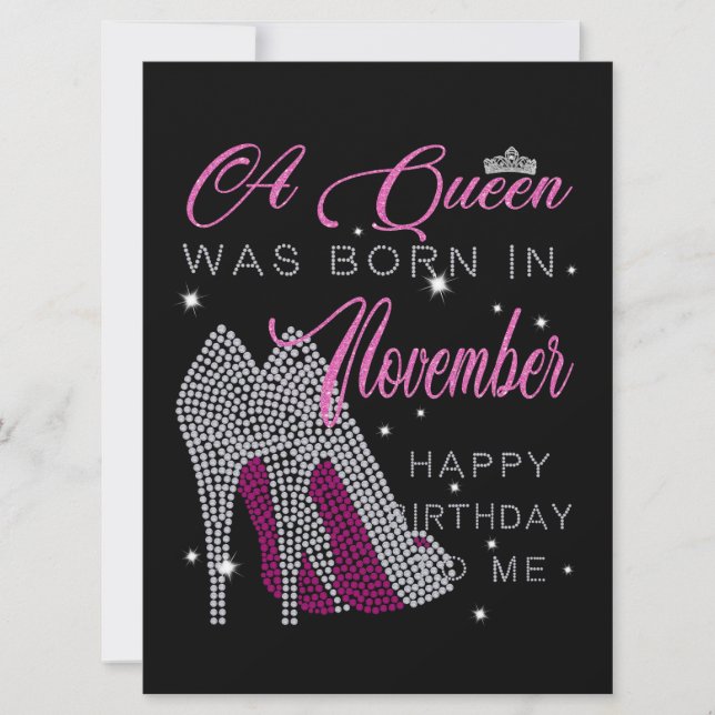 Tarjeta Cumpleaños | Nació Una Reina En Noviembre (Anverso)
