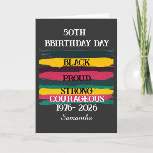 Tarjeta cumpleaños negro 50 años cumpleaños aniversario 
