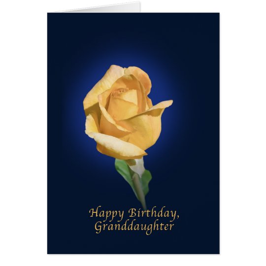 Tarjeta Cumpleaños, nieta, brote del rosa amarillo