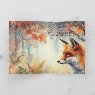 Tarjeta Cumpleaños Nieto Zorro Bosque Vida Silvestre Anima