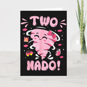 Tarjeta Cumpleaños niña 2 Tornado Dos Nado 2do cumpleaños