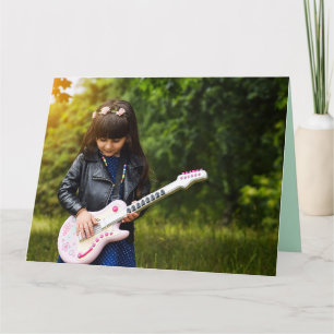 Tarjeta CUMPLEAÑOS NIÑA amiga de guitarra GREETING CARD